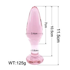 Hot Sale Crystal Sex Toys Dildos Glass Dildo With Bullet Vibrator For Women,18.5cm - Product Image 3