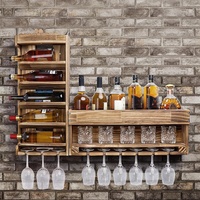 Étagère murale en bois à double niveau pour le salon, organisation des boissons et des aliments, gain de place, design durable et décoratif