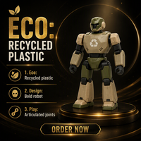 Umweltfreundliche Actionfigur Roboter-Kunstspielzeug aus recyceltem Kunststoff, Ausstellungsmodell, Sci-Fi-Geschenkspielzeug
