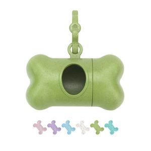 Sacs à déjections canines promotionnels personnalisés avec logo imprimé, écologiques, en plastique et métal, avec crochet, style classique mignon en forme d'os, cadeaux pour chiens - Product Image 1