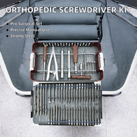 Kit d'instruments orthopédiques en acier, manuel, 56 pièces, pour l'extraction de vis cassées et de fixateurs internes