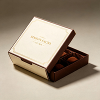 Boîte cadeau en carton avec laminage mat, taille personnalisée OEM, pour chocolats faits main, pralines, emballage de vente au détail