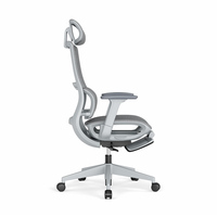 Chaise de bureau moderne en maille, réglable, dossier haut, soutien lombaire, pivotante, avec accoudoirs 3D ajustables