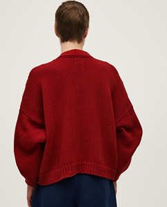 Daily Outfit Campus Casual Style Chunky Knit V Neck Loose Women's <b>Cardigan</b> <b>Sweater</b> - Product Image 3