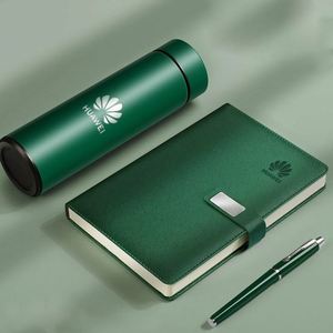 Wholesale Luxury Handmade 500ml Double Wall Vacuum Water Bottle LED Temperature Display Letterpress Printed <b>Notebook</b> Gift <b>Set</b> - Product Image 3