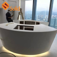 Demi-cercle incurvé acrylique solide Surface hôtel réception offre OEM/ODM certifié Dimensions standard