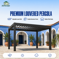 Pergola motorisée haut de gamme en aluminium avec toit à lames orientables, télécommande, imperméable, pour extérieur, villa, patio, bord de piscine