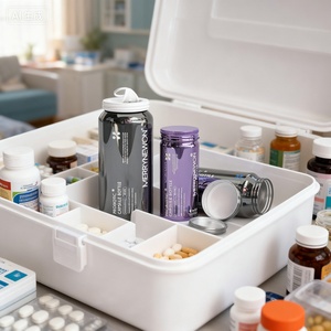 Boîte en aluminium durable conforme aux normes FDA pour compléments alimentaires, étanche à l'humidité, cylindre médical argenté avec joint à anneau de traction inviolable - Product Image 1
