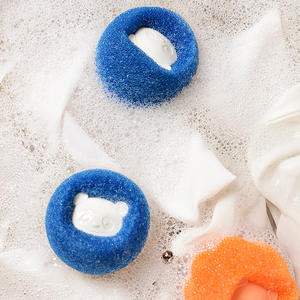 Boules de lavage en éponge Bear Face, boules de nettoyage réutilisables pour machine à laver, orange et bleu, 6g - Product Image 5