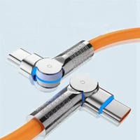 Câble de données USB C à double coudière pivotant à 180 degrés, 1m 2m, câble de charge rapide Type-C