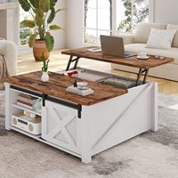 Mesa de Centro Moderna con Almacenamiento, Estantes y Cajones Personalizables, Muebles Ecológicos para Sala de Estar