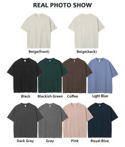 T-shirt unisexe en coton 100% lourd délavé à l'acide avec logo personnalisé, 275 g/m², t-shirt uni de qualité supérieure vintage pour homme - Product Image 3