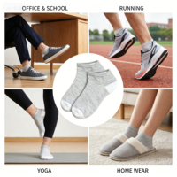 Chaussettes de cheville unisexes en mélange contrastant blanc, douces, respectueuses de la peau, extensibles, de qualité supérieure, durables, respirantes, pour la marche toute la journée et le yoga