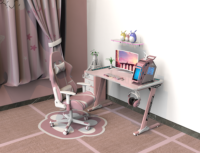 Bureau de jeu pour ordinateur, noir, avec structure métallique, idéal pour la maison et le bureau – Offre spéciale