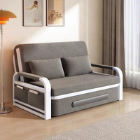Canapé-lit pliant télescopique style nordique avec rangement, siège individuel pour petit appartement, salon, balcon, nouveau cadre métallique 2025