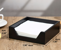 Porte-serviettes pour table, distributeur de serviettes en bois avec grande ouverture latérale pour serviettes en papier, porte-serviettes carré de style farmhouse