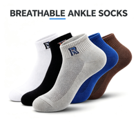 Chaussettes de sport respirantes à cheville, semelle amortie, soutien de la voûte plantaire, évacuation de l'humidité, mélange de coton doux, bord élastique, logo personnalisé