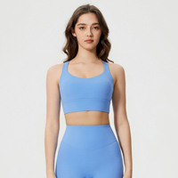 Soutien-gorge de sport pour femme, haute respirabilité, extensible dans quatre directions, maintien élevé, séchage rapide, dos croisé, coussinets amovibles, pour fitness, gym et yoga