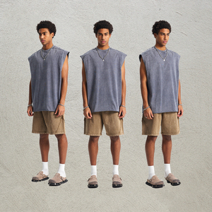 เสื้อกั๊กบาติกผู้ชายขายส่ง แบบไม่มีแขน สกรีนโลโก้ได้ คุณภาพสูง สไตล์สตรีทแวร์ สำหรับฤดูใบไม้ผลิและฤดูร้อน ทรงหลวม สปอร์ต มีรูระบายอากาศ - Product Image 5