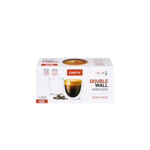 แก้วเก็บความร้อนสองชั้นสำหรับกาแฟ แพ็ค 2 ใบ ขนาด 240 มล. แก้วกาแฟทนความร้อน แก้วใส ภาชนะสำหรับดื่ม แก้วกาแฟแบบใช้ซ้ำได้ - Product Image 3