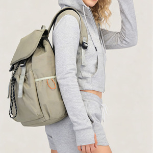 <span class=keywords><strong>Zaino</strong></span> con chiusura a coulisse per la scuola e i viaggi, leggero, in nylon <span class=keywords><strong>beige</strong></span>, sportivo, borsa di grande capacità per uomo e <span class=keywords><strong>donna</strong></span> - Product Image 4