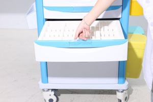 Универсальная современная тележка для экстренной помощи из АБС-пластика с 4 колесами, стабилизирующей системой и компактным складным дизайном для больниц и жилых помещений - Product Image 5