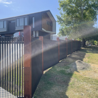 Ensembles de portails de clôture à persiennes en alliage d'aluminium 6x6 pieds, durables, pour jardin extérieur, panneaux de clôture modernes en métal à lattes pour villa et terrasse