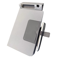 Carnet d'affaires en cuir PU à couverture rigide avec support pour téléphone et pochette pour cartes, reliure cousue à plat, logo personnalisé, cadeau d'entreprise