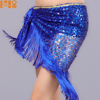 Foulard de taille triangulaire à franges de paillettes pour femme, idéal pour la danse du ventre, la danse latine, les fêtes de carnaval et les spectacles sur scène