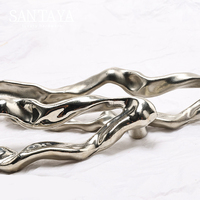 Ручки Santaya из белой бронзы, полосатый дизайн, для кухонных шкафов, выдвижных ящиков спальни, мебельные ручки-кнопки