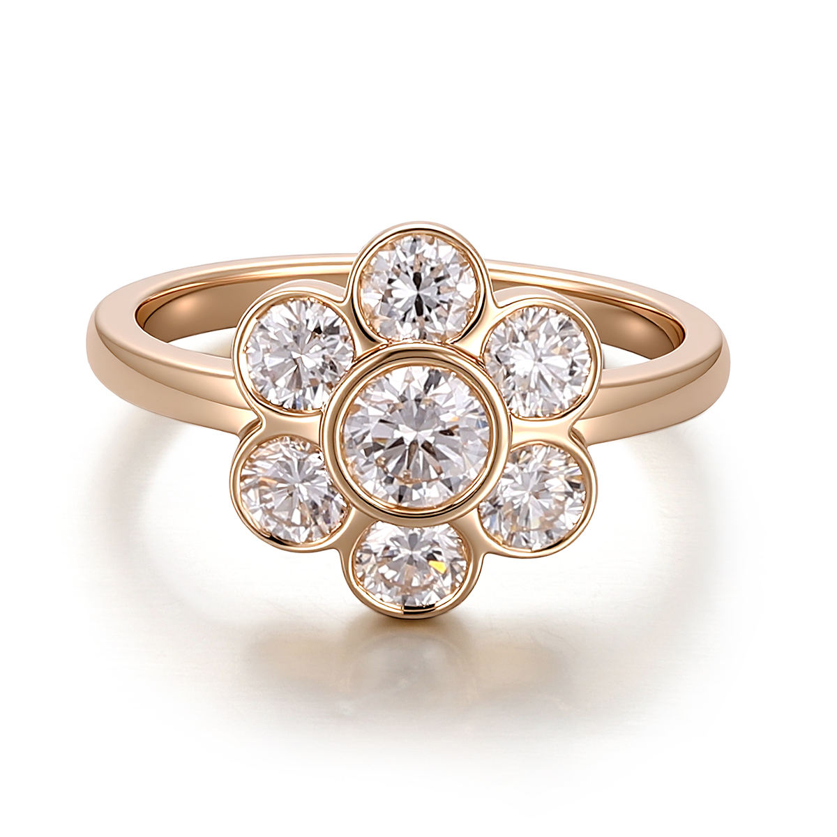 Bague en or massif 18 carats avec diamant de laboratoire