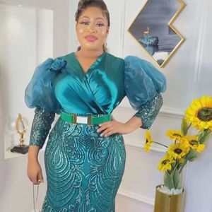 Premium Sequin Fishtail <span class=keywords><strong>Jupe</strong></span> Robe Femmes À Manches Courtes Soirée Trailing <span class=keywords><strong>Jupe</strong></span> Mode Longue Robe - Product Image 1