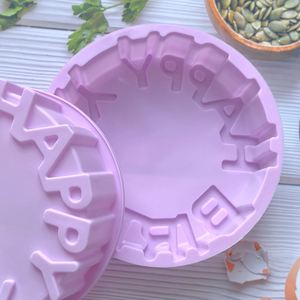 <b>Silicone</b> Cake Mold Festival Cake <b>Baking</b> Pan Mousse Mould 3D DIY Circular Happy Birthday Handmade Kitchen <b>Baking</b> Tools - Product Image 5