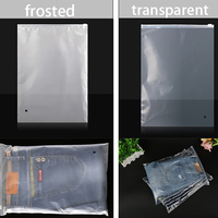 Sac à fermeture éclair en polyéthylène transparent CPE PE givré, marchandises en stock, fermeture éclair, avertissement pour le stockage des vêtements, sac à une seule face