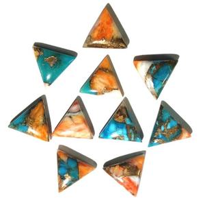 หินมุกหนามธรรมชาติสีเขียวขุ่นทรงสามเหลี่ยมแบบแบนเรียบสำหรับทำเครื่องประดับ ยี่ห้อ AMARA ผลิตโดยบุคคลที่สาม - Product Image 4