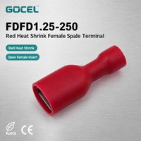 Connecteur rapide femelle isolé rouge en laiton à sertir pour l'assemblage de faisceaux de câbles électriques et la connexion de câbles