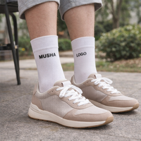 Chaussettes en coton tricoté respirantes de haute qualité unisexes Mushafier, logo amusant personnalisé, design sportif, séchage rapide pour l'automne