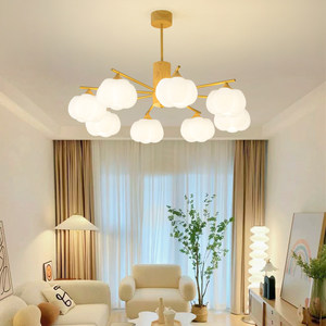 Lustre en <span class=keywords><strong>coton</strong></span> de style moderne minimaliste japonais Wabi-Sabi avec LED pour salon et salle à manger - Product Image 1