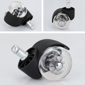 Silent Clear PU Office Chair Casters Replacement 2 Inch Heavy Duty Twin <b>Wheel</b> Swivel Furniture Casters for Hardwood Floors - Product Image 4