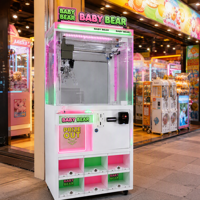 Machine à griffes miniature à monnayeur avec éclairage LED rose et vert, 9 compartiments de présentation de prix, machine de jeu d'arcade