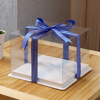 2022 Neuankömmling Angemessener Preis 5-Zoll-Kuchenbox Klare individuelle Zwei-in-Eins-Geschenk boxen und Verpackung von Hochzeits torten boxen