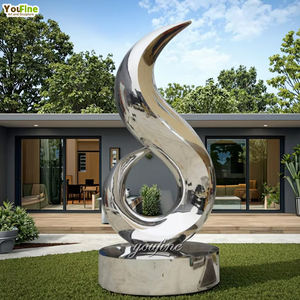 बड़े आकार आधुनिक आउटडोर स्टेनलेस स्टील अमूर्त मूर्तियां - Product Image 3