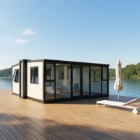 Casa Contenedor de Lujo con Doble Ala Expandible, Cabaña Prefabricada para Glamping, Villa Modular para Uso en Resorts, Campamentos y Alojamientos