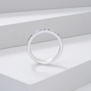 Starsgem 14K Gold Eternity Band <b>Ring</b> With Lab Gemstone And Moissanite Stone Wedding Band Gold <b>Ring</b> - Product Image 4
