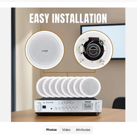 Sistema de Sonido de Techo Coaxial HIFI de Alta Gama 703 de 60W y 8 Pulgadas para Mezquitas e Iglesias con Amplificador, Control Remoto para Cine en Casa