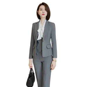 Chất Lượng Cao Thời Trang Phụ Nữ Của Thể Thao Áo Khoác Kinh Doanh Tailcoat Của Phụ Nữ Trang Phục Chính Thức Blazer Và Quần Hai-Mảnh Phù Hợp Với