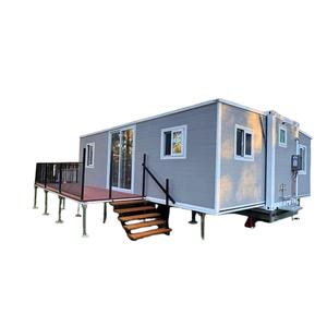 Maison conteneur modulaire extensible en acier préfabriqué et panneaux sandwich bois, 20 et 40 pieds, avec chambre, salon, cuisine et salle de bain, vente en gros - Product Image 1