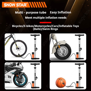 Pompe à air haute pression 160 PSI avec manomètre, double tête, corps en acier inoxydable pour vélo, moto, voiture, scooter et pneus - Product Image 5