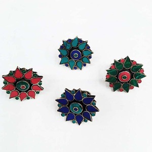 Brass Jewelry <b>Rings</b> Tibetan Beads Work <b>Women</b> <b>Fashionable</b> Gifting Jewelry GC-RG-115 Available at Affordable Price From India. - Product Image 2