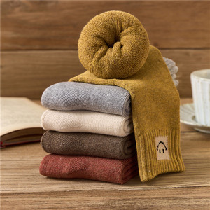 <b>Women's</b> <b>Thick</b> Warm Winter Embroidered Crew <b>Socks</b> with Smiling Logo 10 Color Options Anti-Slip Knitted New Design - Product Image 5